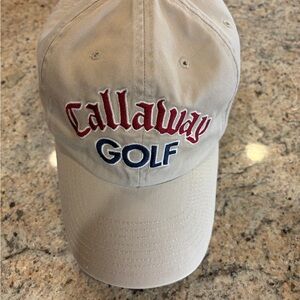 Callaway Tan Golf Cap with Red and Blue Logo